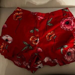 Floral Red Skirt
